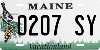 ME license plate 0207SY