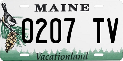 ME license plate 0207TV