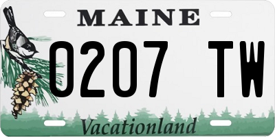 ME license plate 0207TW