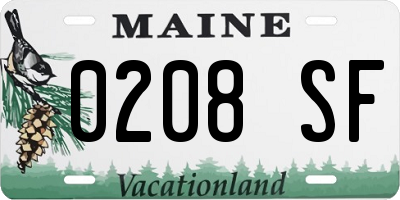ME license plate 0208SF