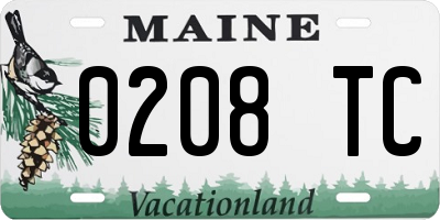 ME license plate 0208TC