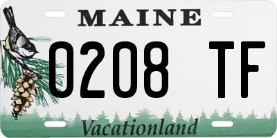 ME license plate 0208TF
