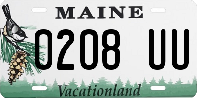 ME license plate 0208UU