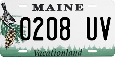 ME license plate 0208UV