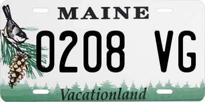 ME license plate 0208VG