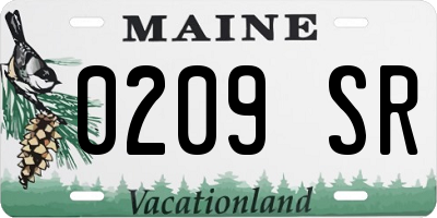 ME license plate 0209SR