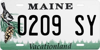 ME license plate 0209SY