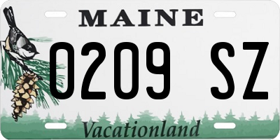 ME license plate 0209SZ
