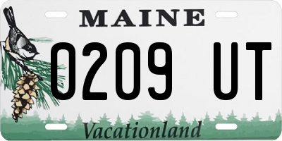 ME license plate 0209UT