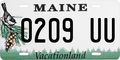 ME license plate 0209UU