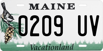 ME license plate 0209UV