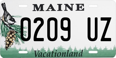 ME license plate 0209UZ