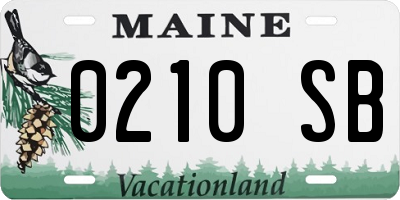 ME license plate 0210SB