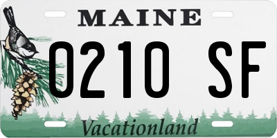ME license plate 0210SF