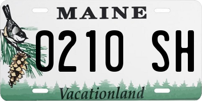 ME license plate 0210SH