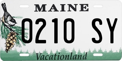 ME license plate 0210SY