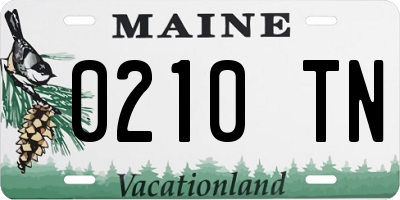 ME license plate 0210TN