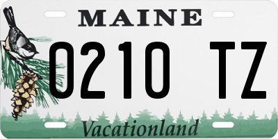 ME license plate 0210TZ