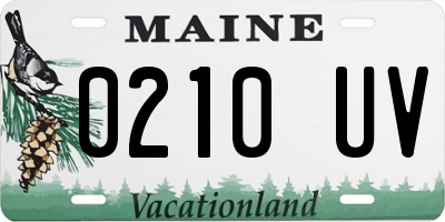 ME license plate 0210UV