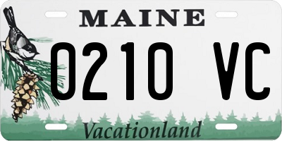 ME license plate 0210VC