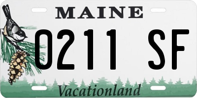 ME license plate 0211SF