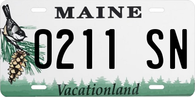 ME license plate 0211SN