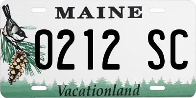 ME license plate 0212SC
