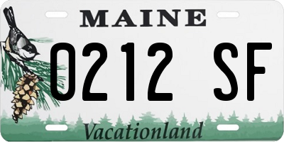 ME license plate 0212SF