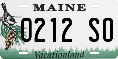 ME license plate 0212SO