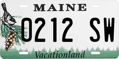 ME license plate 0212SW
