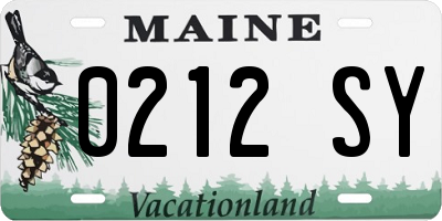 ME license plate 0212SY