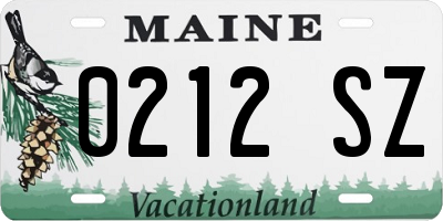 ME license plate 0212SZ