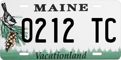 ME license plate 0212TC