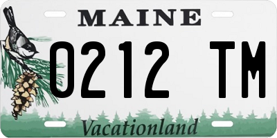 ME license plate 0212TM