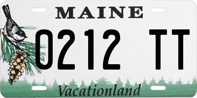 ME license plate 0212TT