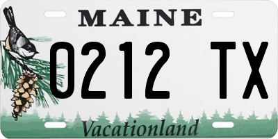 ME license plate 0212TX