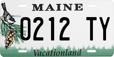 ME license plate 0212TY
