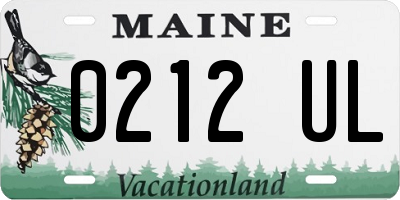ME license plate 0212UL