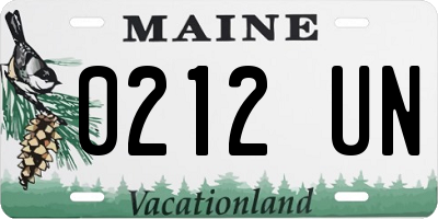 ME license plate 0212UN