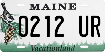 ME license plate 0212UR