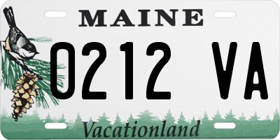 ME license plate 0212VA