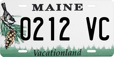 ME license plate 0212VC