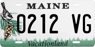 ME license plate 0212VG