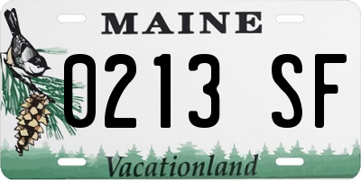 ME license plate 0213SF