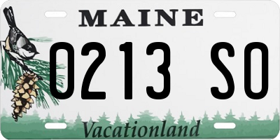 ME license plate 0213SO