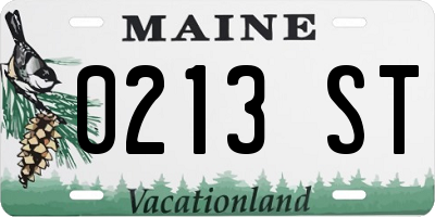 ME license plate 0213ST