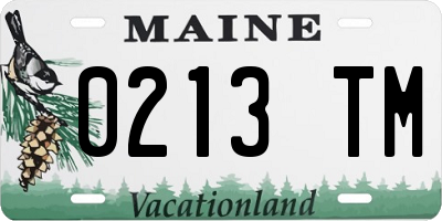 ME license plate 0213TM
