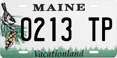 ME license plate 0213TP