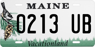 ME license plate 0213UB