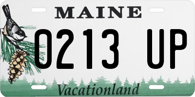 ME license plate 0213UP
